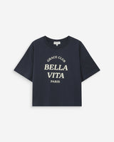Top oversize en coton message imprimé marine Voss