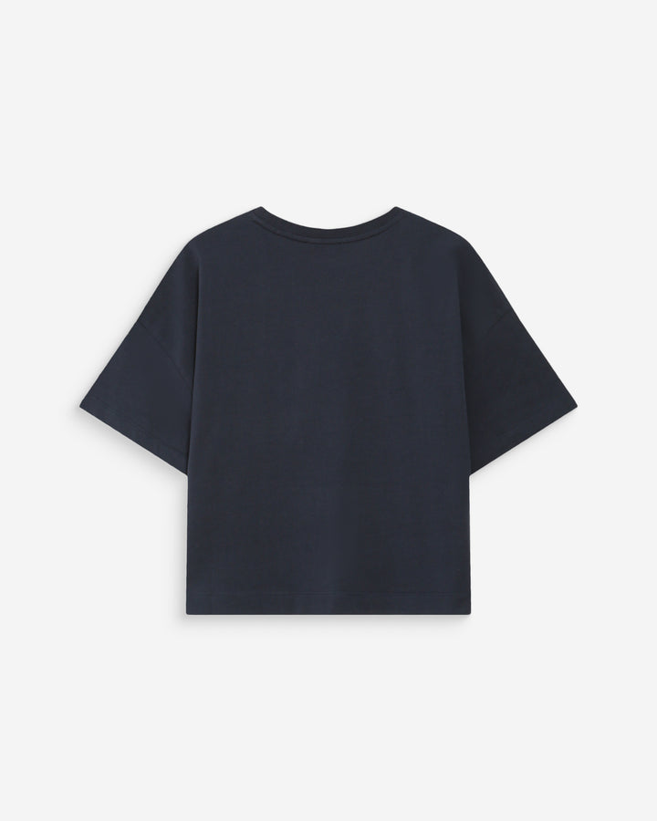 Top oversize en coton message imprimé marine Voss