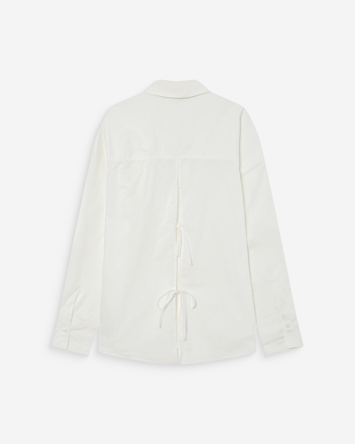 Chemise oversize en coton à nouer dans le dos ivoire Valerie
