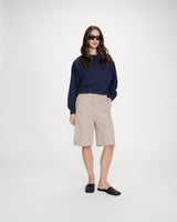 Crew-neck sweatshirt with pleats and buttons marine Vonan