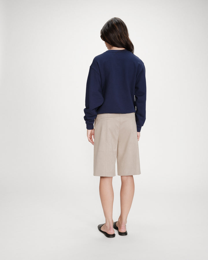Crew-neck sweatshirt with pleats and buttons marine Vonan