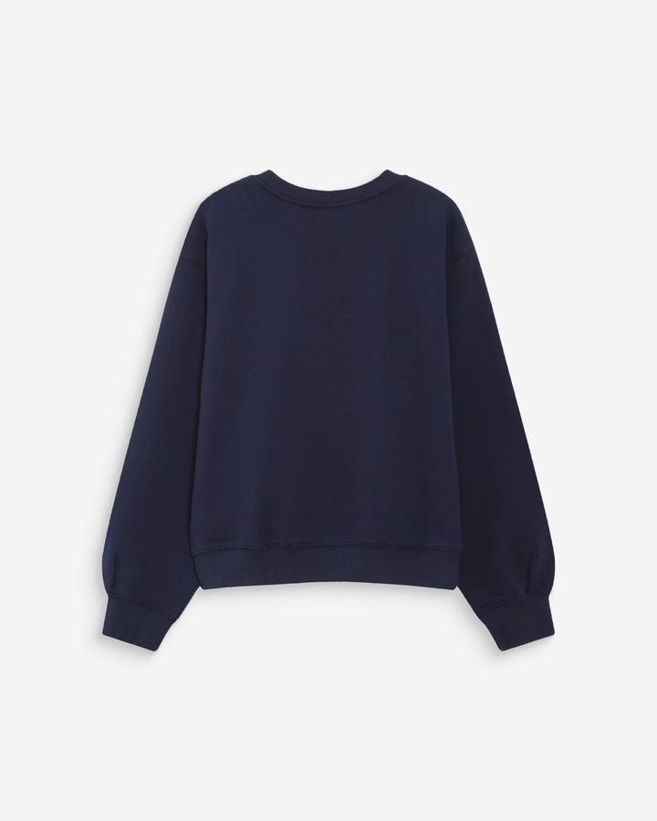 Crew-neck sweatshirt with pleats and buttons marine Vonan