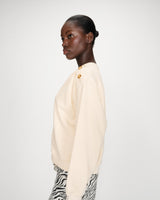 Sweatshirt col rond avec plis et boutons vanille Vonan