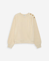 Sweatshirt col rond avec plis et boutons vanille Vonan