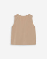 Top en coton sans manches col V sable Vagabond