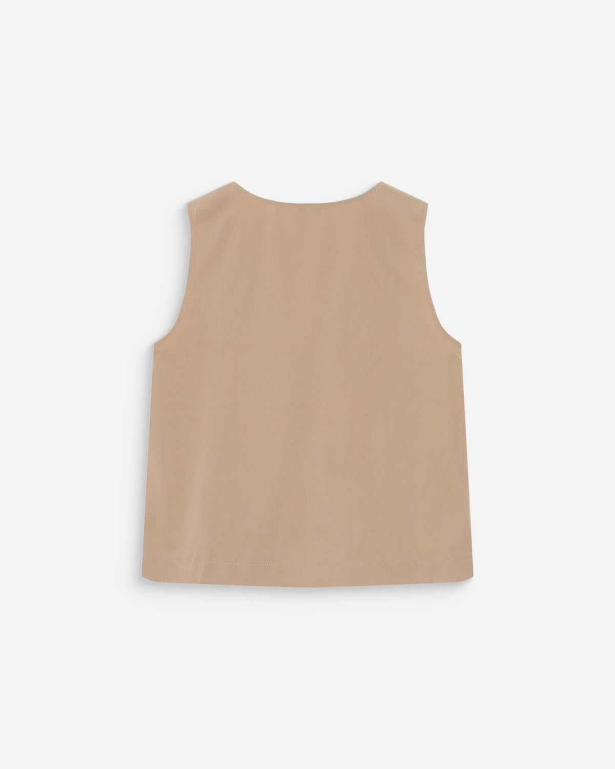 Top en coton sans manches col V sable Vagabond