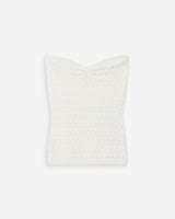 Fitted knit sweetheart bustier top ecru Valazzio