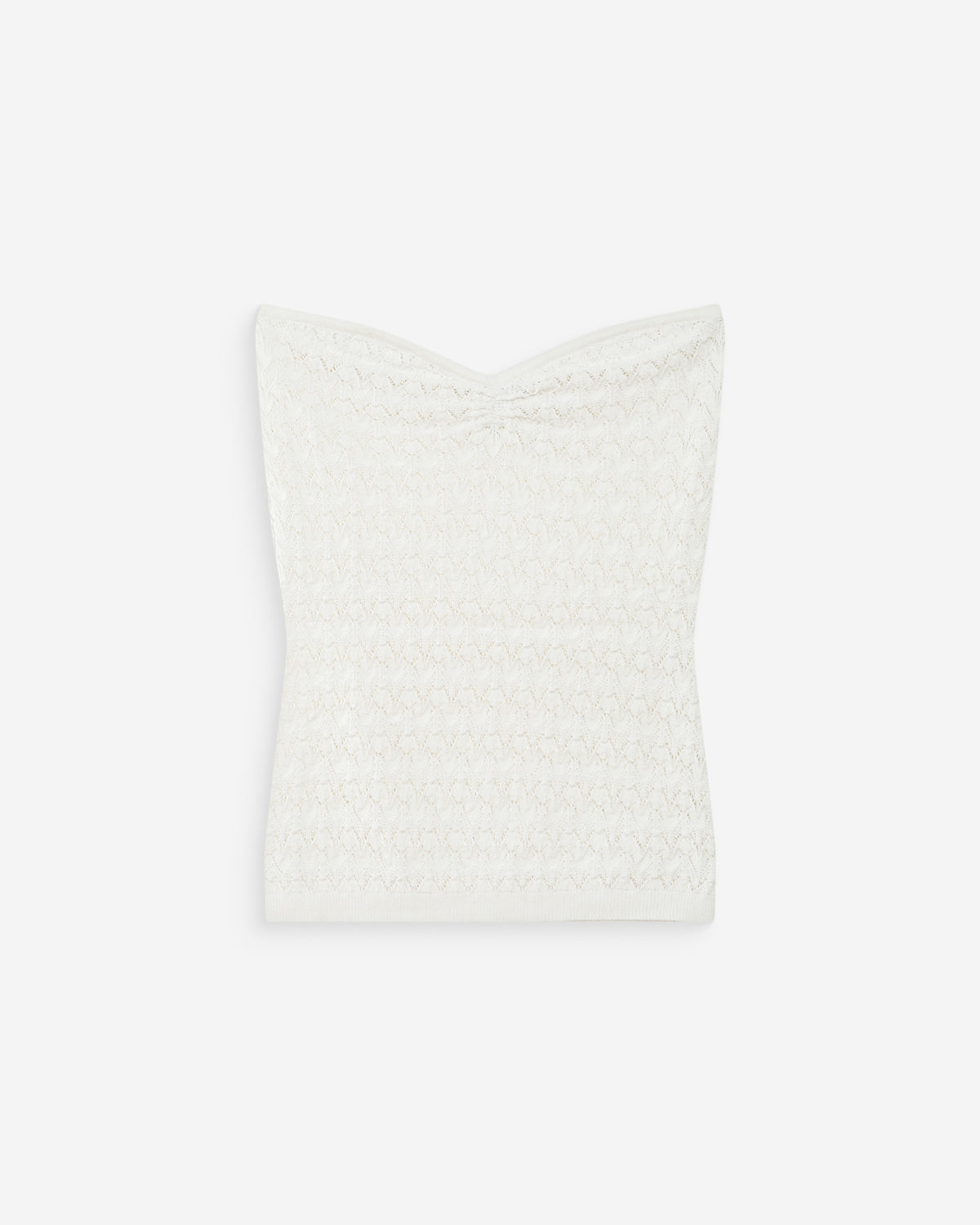 Fitted knit sweetheart bustier top ecru Valazzio
