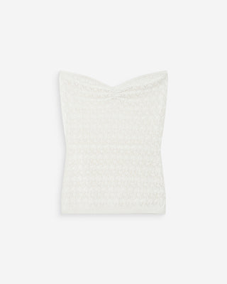 Fitted knit sweetheart bustier top ecru Valazzio