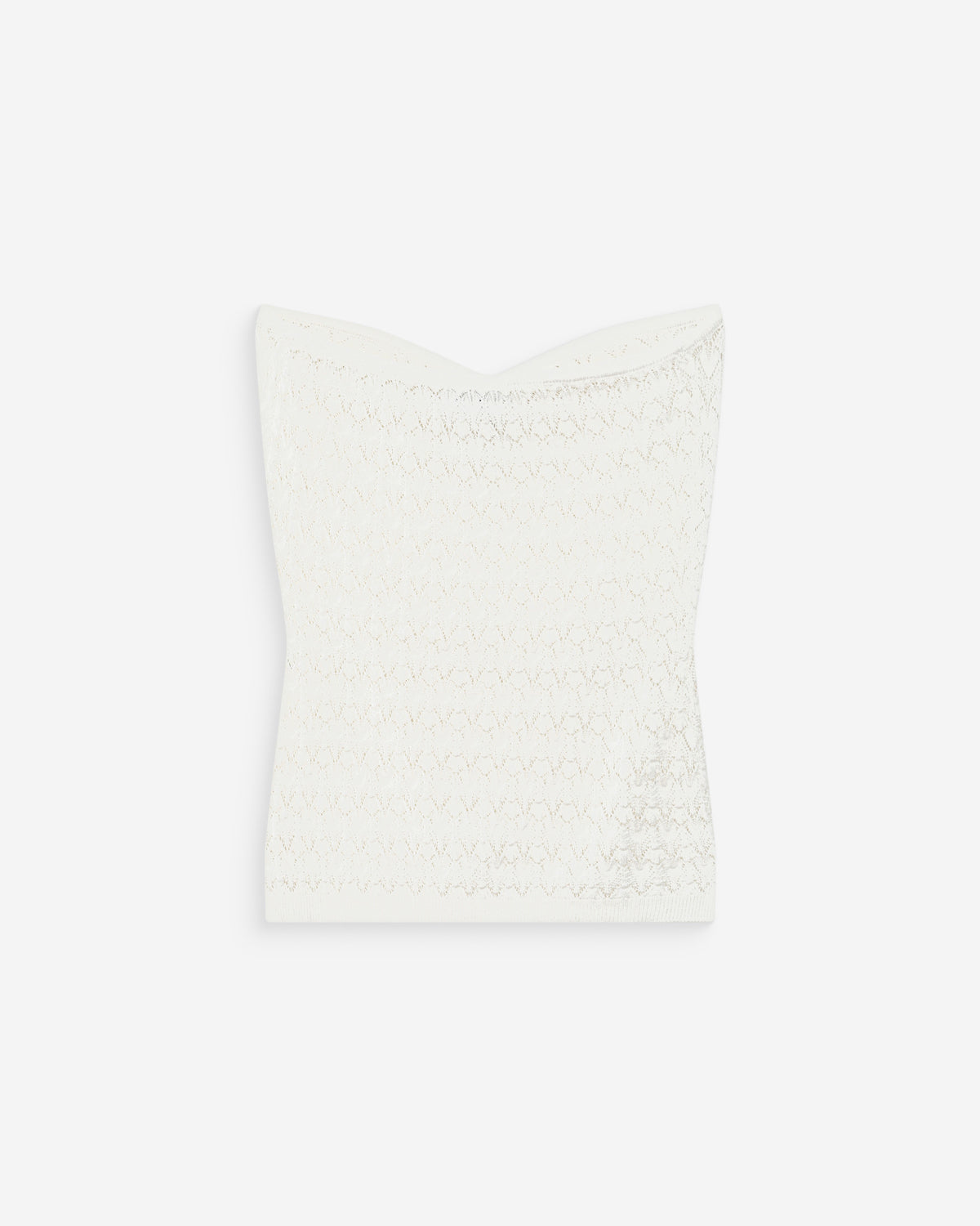 Fitted knit sweetheart bustier top ecru Valazzio