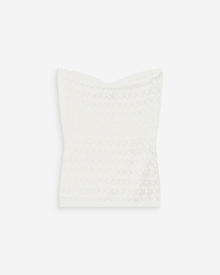 Fitted knit sweetheart bustier top ecru Valazzio