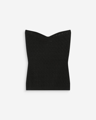 Top bustier cœur en maille près du corps noir Valazzio