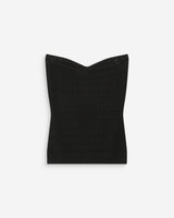 Top bustier cœur en maille près du corps noir Valazzio