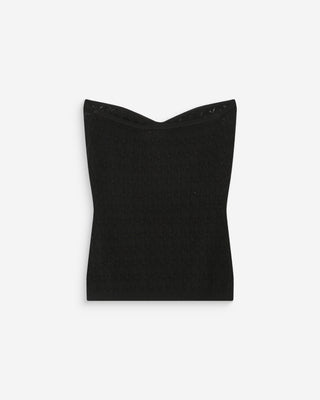 Top bustier cœur en maille près du corps noir Valazzio
