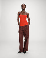 Fitted knit sweetheart bustier top sanguine Valazzio