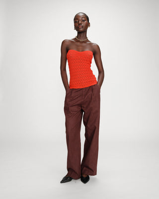 Fitted knit sweetheart bustier top sanguine Valazzio