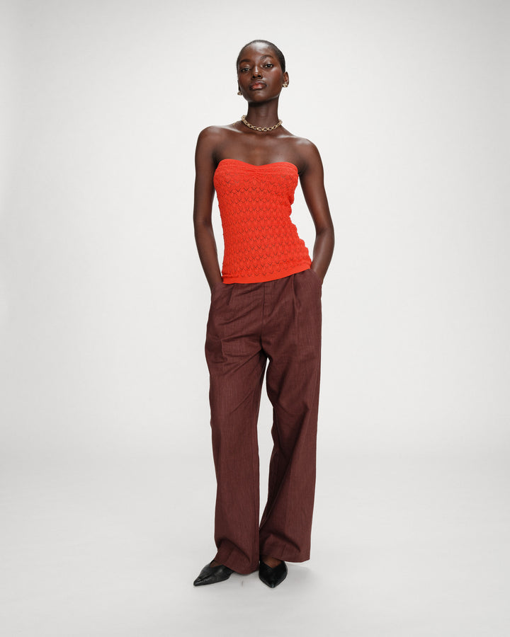 Fitted knit sweetheart bustier top sanguine Valazzio