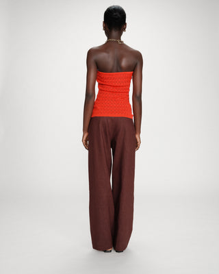 Fitted knit sweetheart bustier top sanguine Valazzio