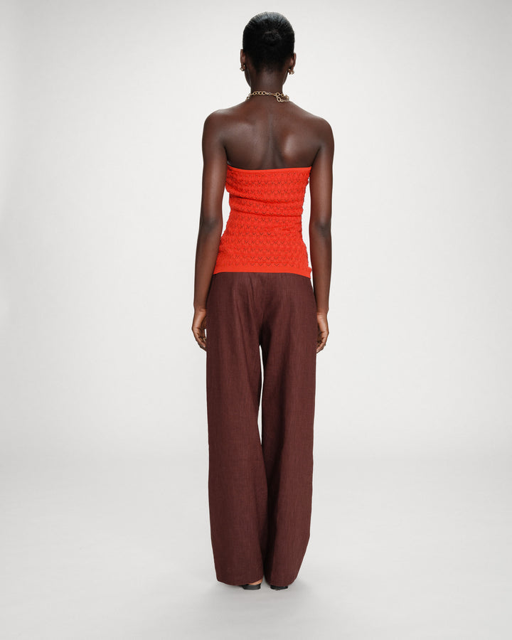 Fitted knit sweetheart bustier top sanguine Valazzio