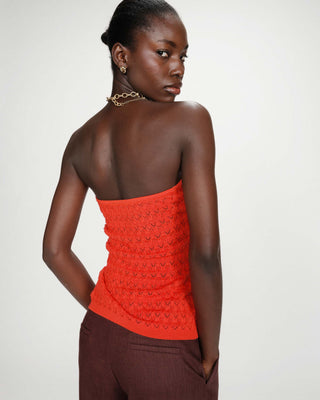 Fitted knit sweetheart bustier top sanguine Valazzio