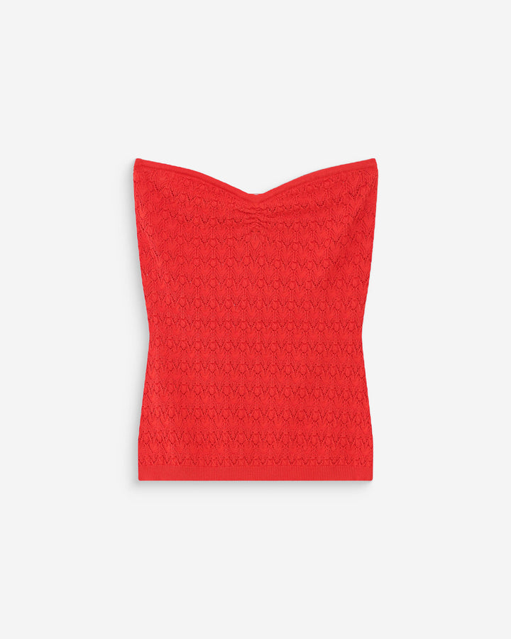 Fitted knit sweetheart bustier top sanguine Valazzio