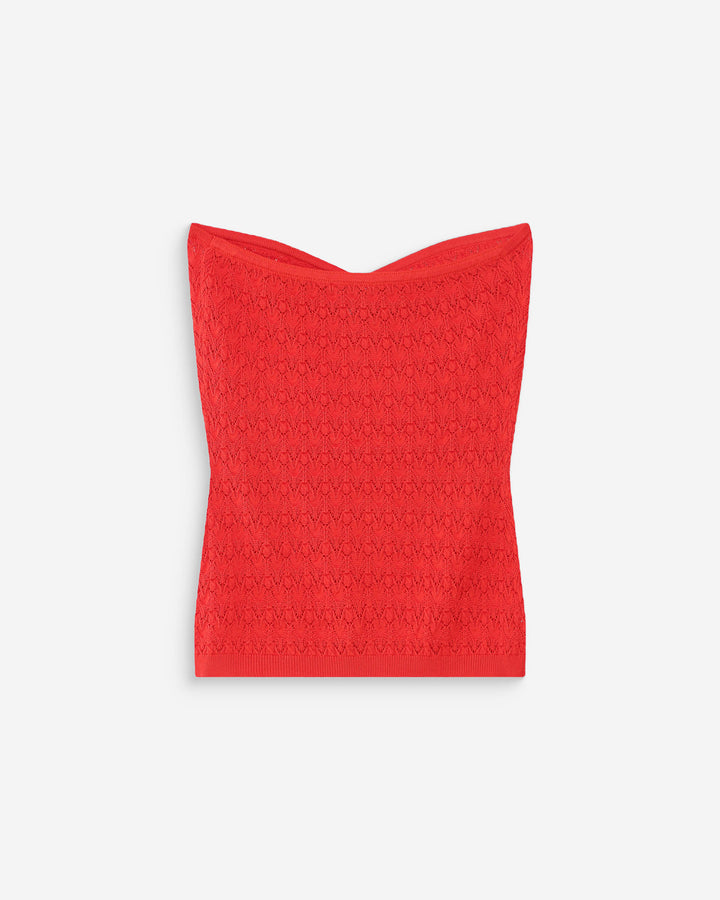 Fitted knit sweetheart bustier top sanguine Valazzio
