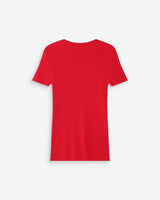 Pull en fine maille ajusté manches courtes rouge Vendredi