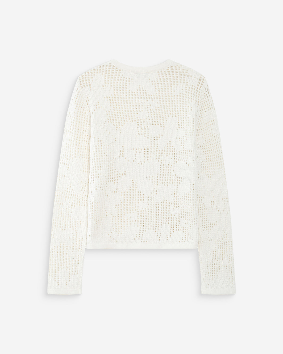 Cardigan en maille ajourée ecru Velasquez