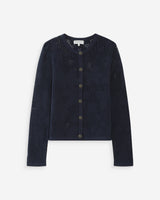 Openwork knit long-sleeve cardigan marine Velasquez