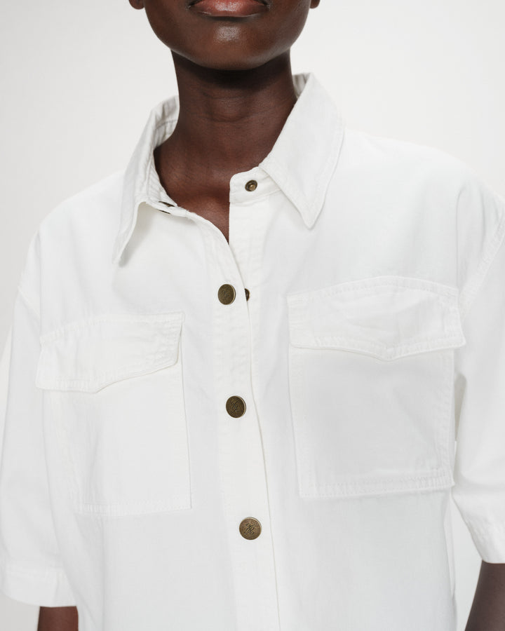 Chemise oversize en denim white Vita