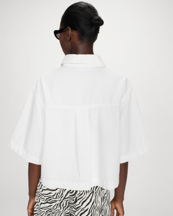 Chemise oversize en denim white Vita