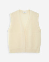 Cardigan laine et mohair sans manches ecru Vicomte