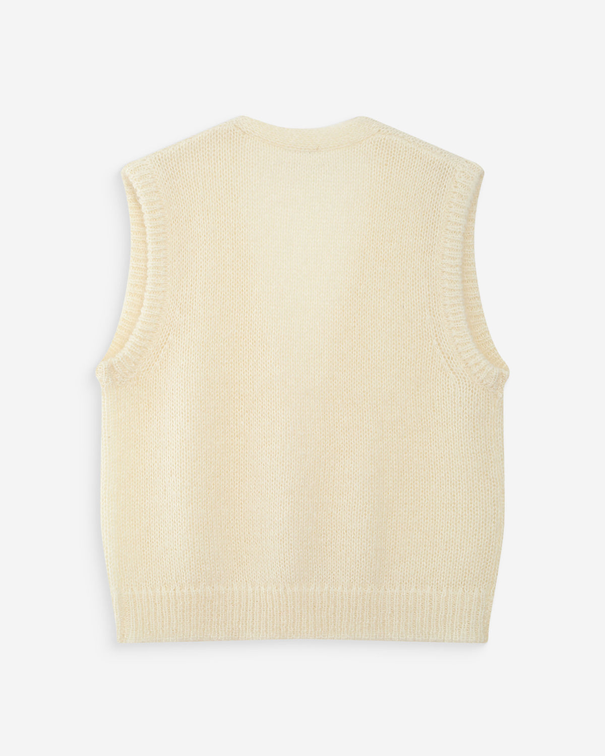 Cardigan laine et mohair sans manches ecru Vicomte