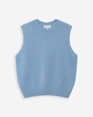 Pull en laine et mohair sans manches bleuet Vollo