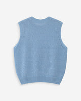 Pull en laine et mohair sans manches bleuet Vollo