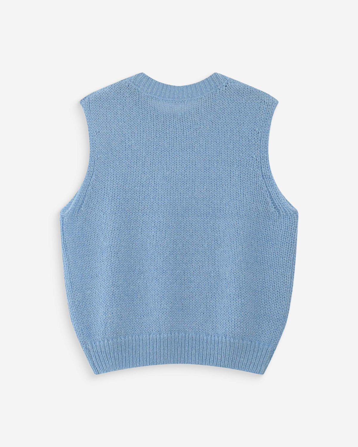 Pull en laine et mohair sans manches bleuet Vollo