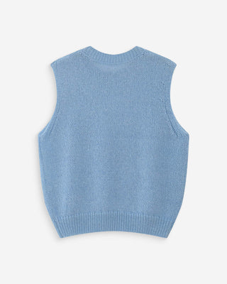 Pull en laine et mohair sans manches bleuet Vollo
