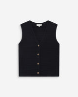 Gilet en maille sans manches col V marine Vincennes