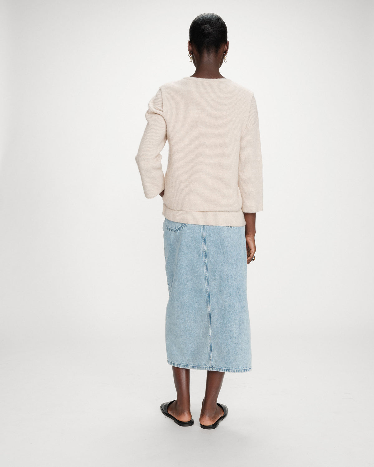 Cardigan en maille texturée sans manches beige Vollando