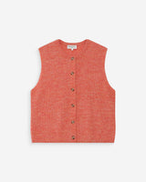 Cardigan en maille texturée sans manches corail Vollando