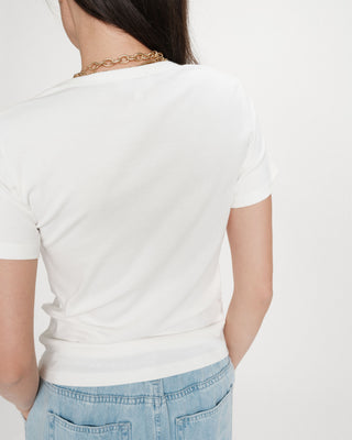 Cotton slogan T-shirt ivoire Vigee