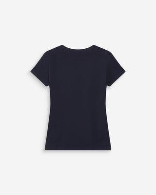 Cotton slogan T-shirt marine Vigee
