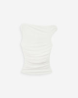 Fitted asymmetric draped top ivoire Vodia