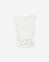 Fitted asymmetric draped top ivoire Vodia