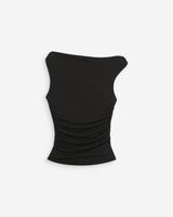 Top drapé asymétrique près du corps noir Vodia