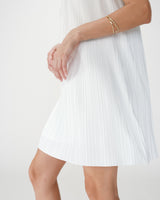 Pleated short halterneck dress ivoire Wilona