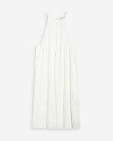 Pleated short halterneck dress ivoire Wilona