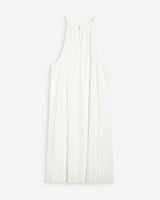 Pleated short halterneck dress ivoire Wilona