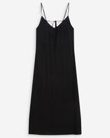 Robe longue en lin col V dos nu à nouer noir Wendra