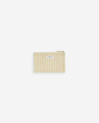 Pochette zippée en coton rayée jaune Wilene